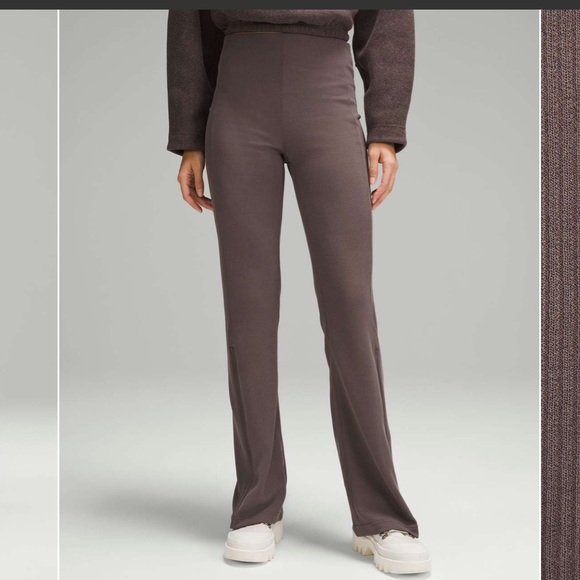 lululemon athletica Pants - NWOT Lululemon Brushed Softstreme Ribbed Zip Flared Pant 32.5"